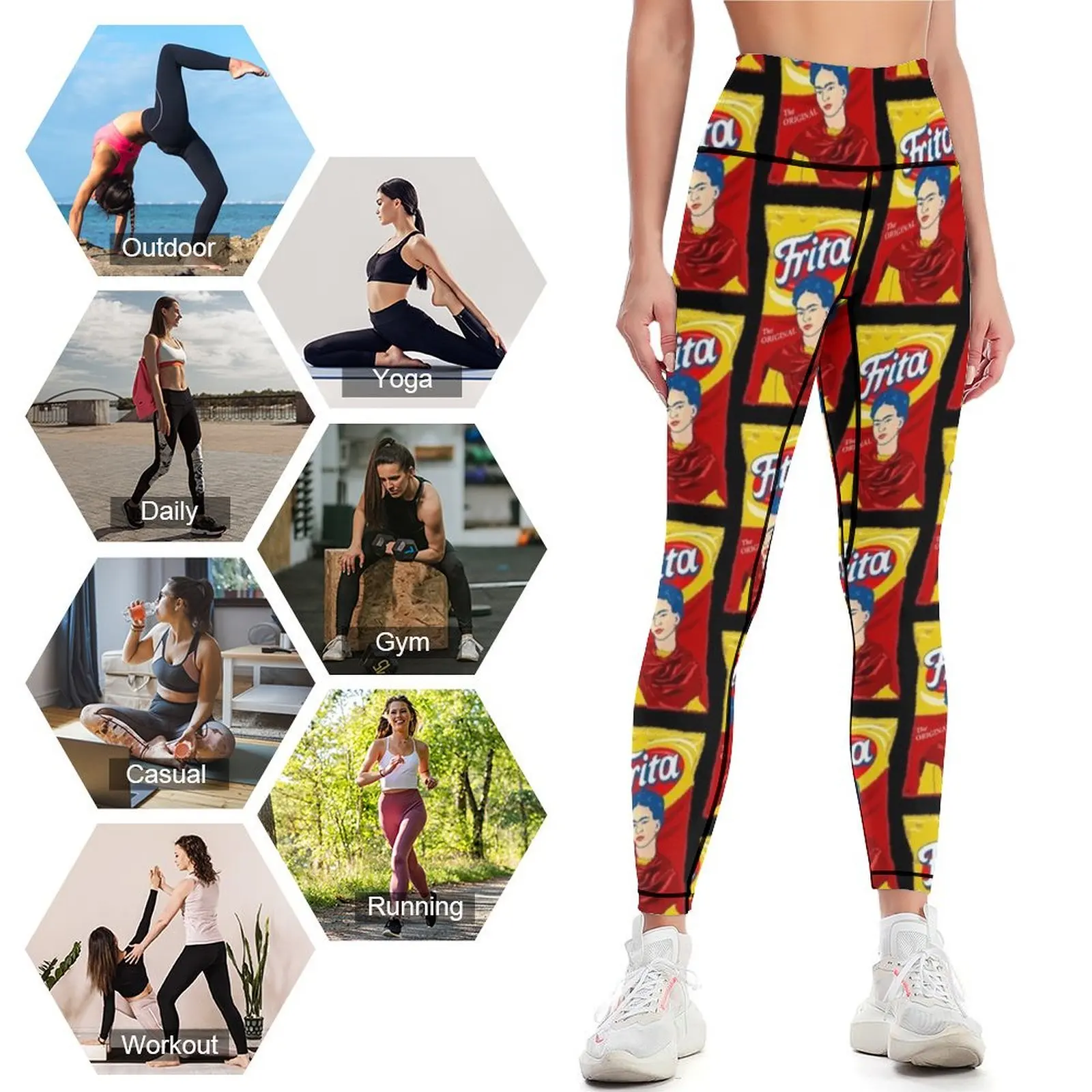 Frita Leggings สำหรับผู้หญิงกางเกงรัดรูปกระชับสัดส่วนสำหรับฟิตเนสยิมฟิตเนส