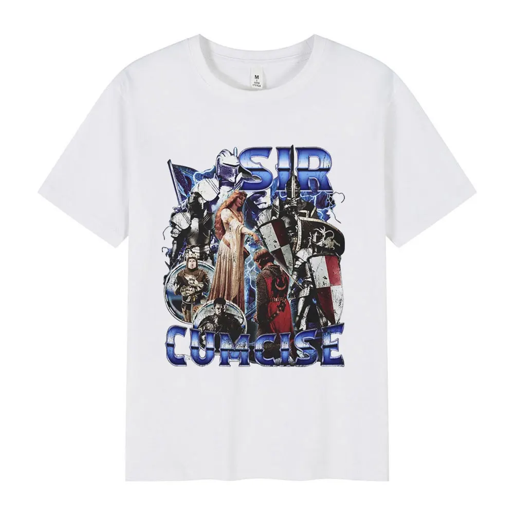 Sir Cumcise Funny Meme Graphic T Shirt Men Women Fashion Vintage Tshirt Cotton Casual Oversized Short Sleeve T-shirt Streetwear