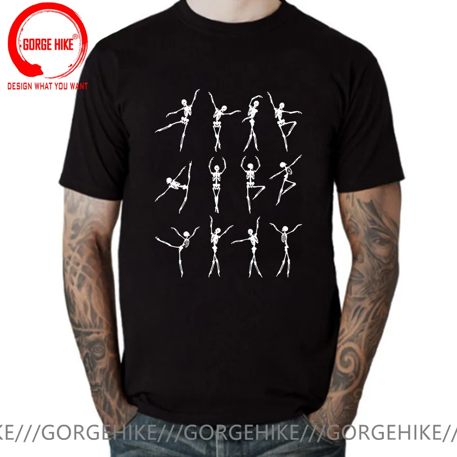 Skeleton Ballerinas Ballet Dance Cute Halloween Costume T-Shirt Bones Dancing Ballet T Shirt Men Skulls Ballet Dancer Tee Shirt