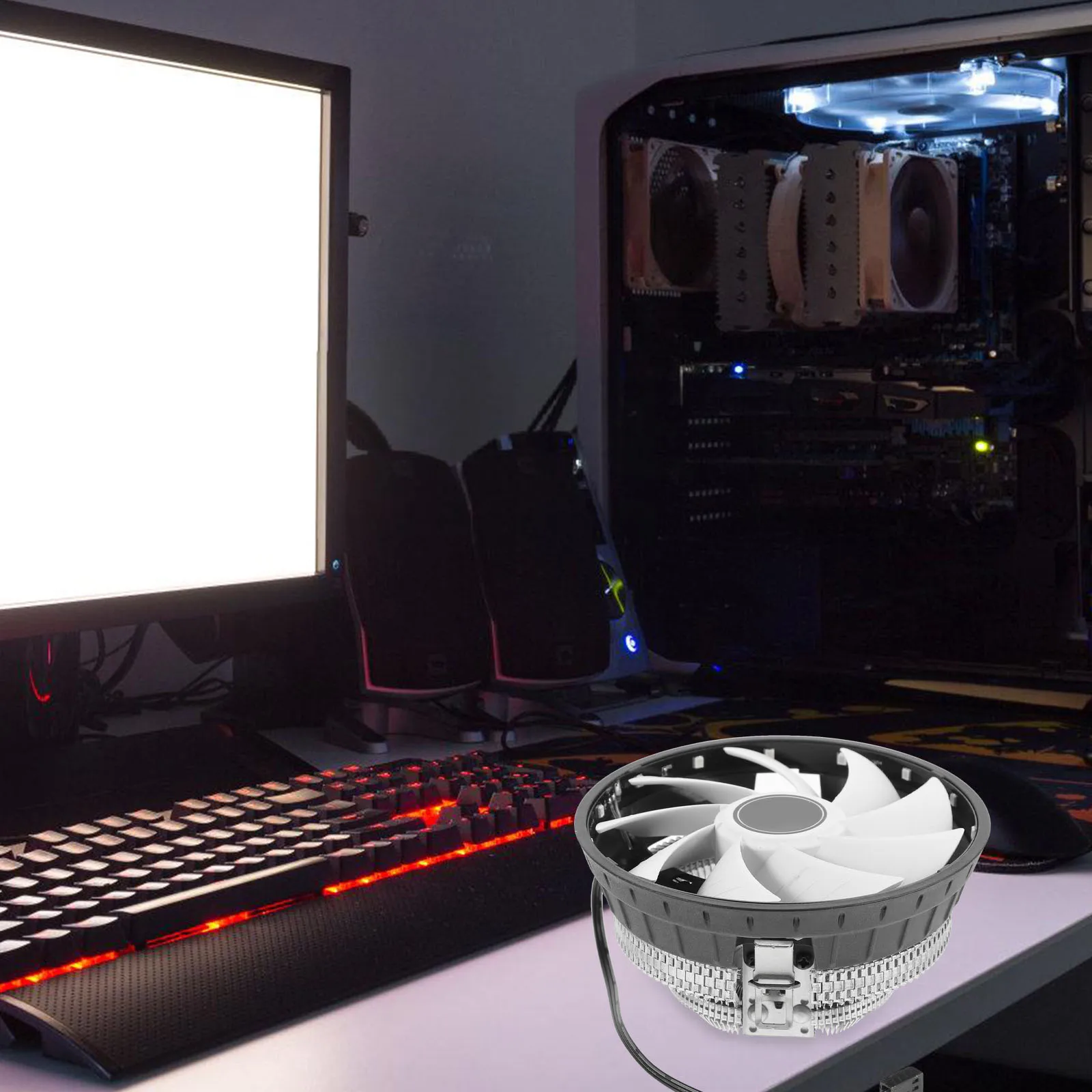 

CPU Cooler Colorful Light Radiator Computer Accessories Mute Cooling Fan Desktop