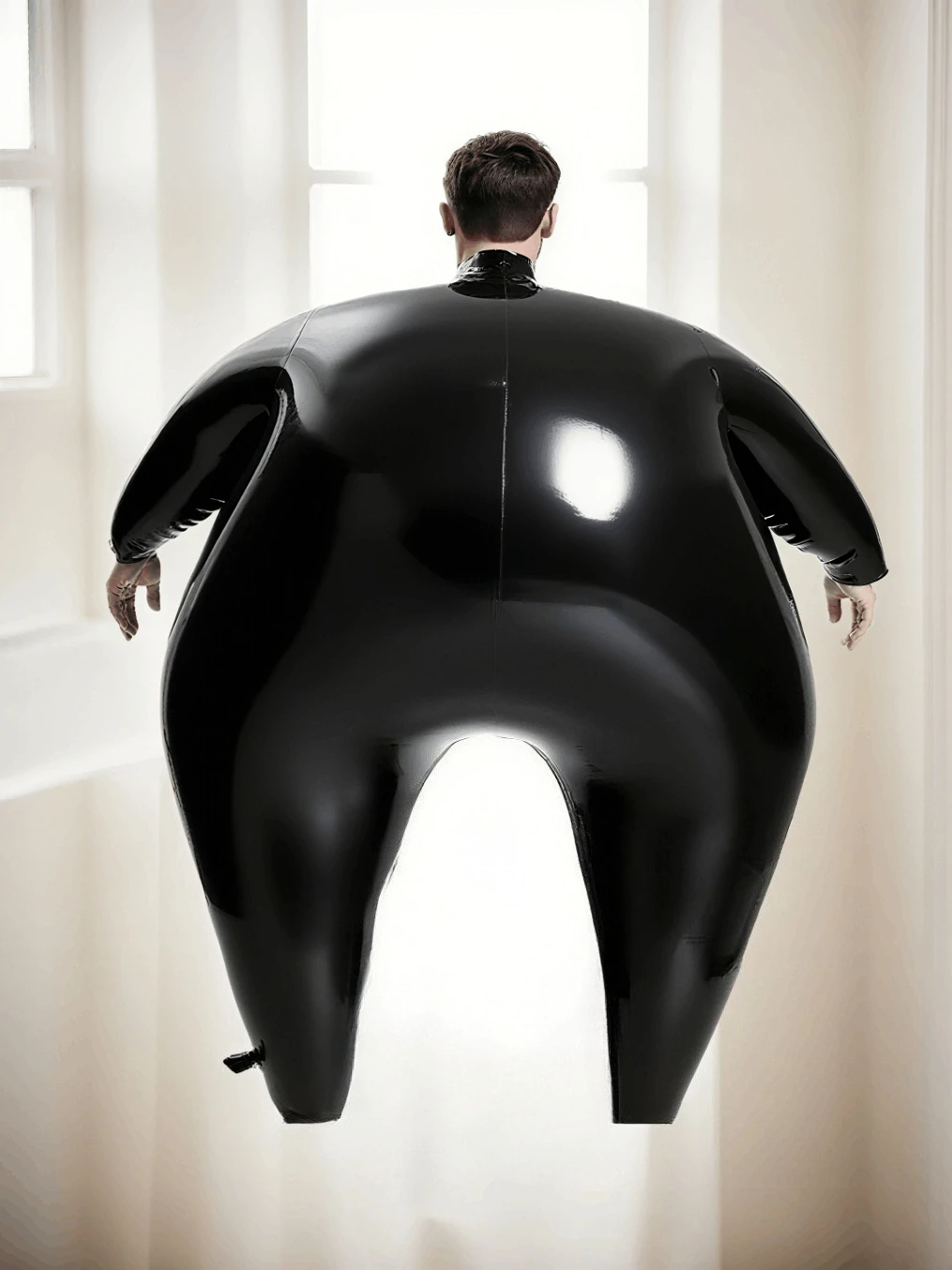 

customized fetish latex Inflatable rubber catsuit Eurocatlatex bodysuit Zip or belts thickness cosplay clubwearing black