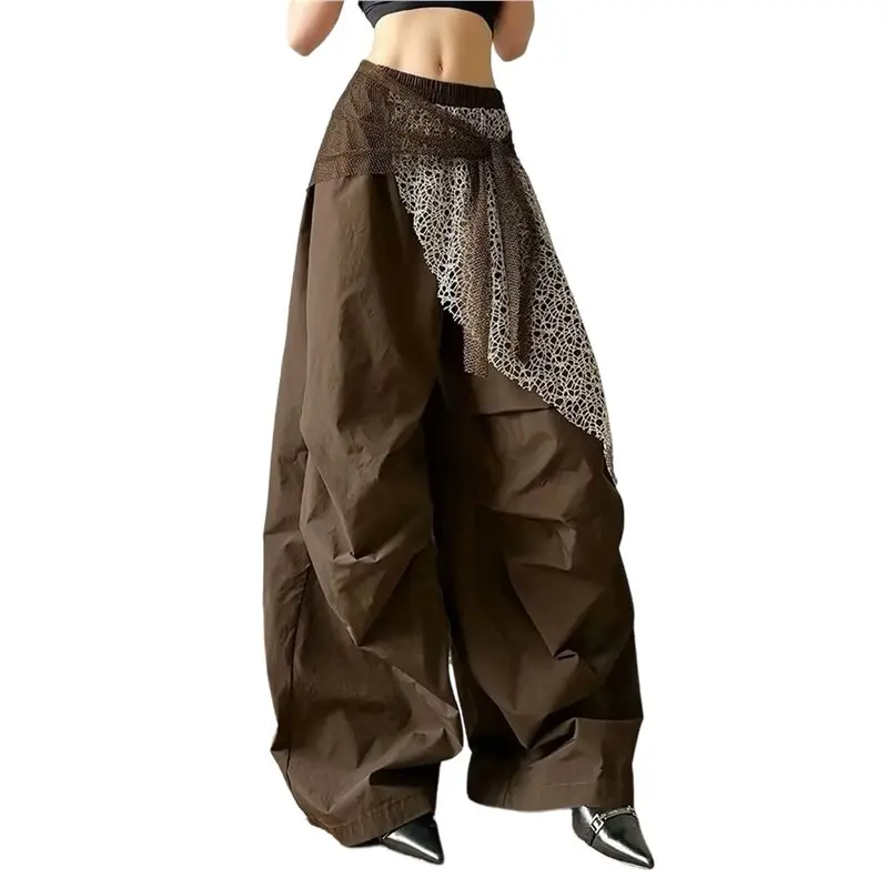 

CYL-Women's Business Casual Wide Leg Pants With Pleated Detail And Zipper Fly