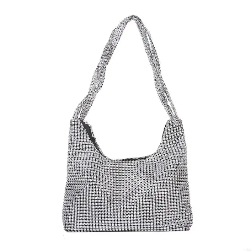 

31KA Silver Underarm Bag for Rhinestone Evening Bag Handbag Shoulder Bag for Female
