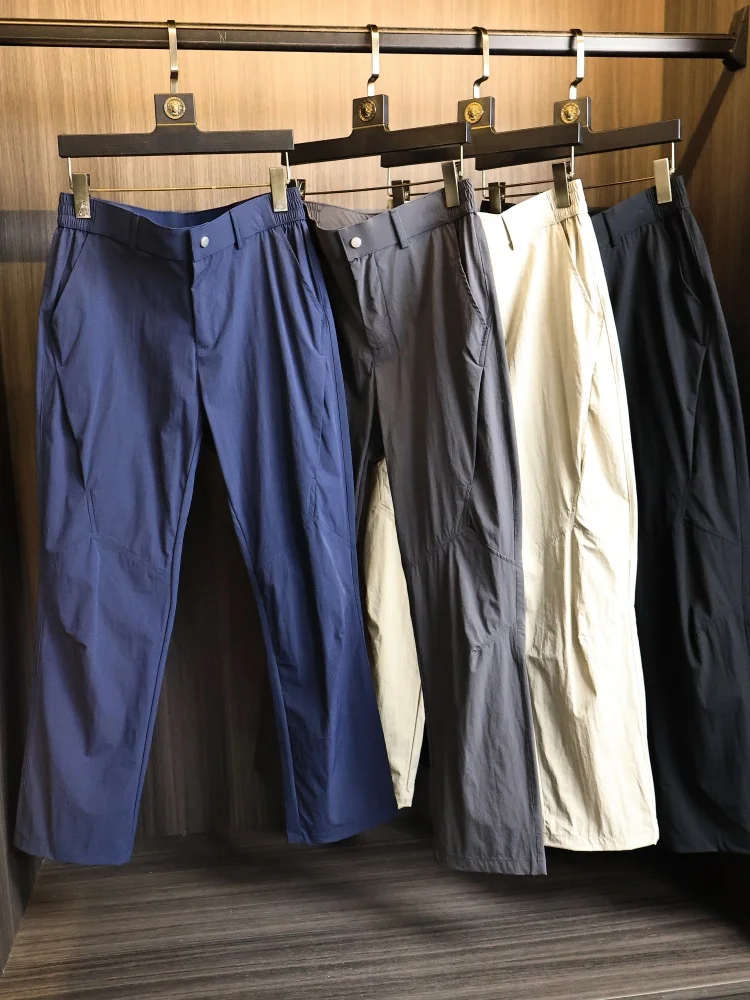 Skin-Friendly Summer Men's Casual Pants 3D Tailoring Quick Dry Breathable Elastic Straight Leg Urban Outdoor Fashion