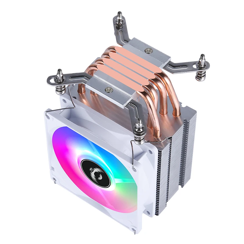 QiuzAim x79 x99 Processor Air-Cooled White Cpu Cooler Fan PC Tower Type Radiator 4 Heat Pipe install LGA2011 2066 115x 1200 1700