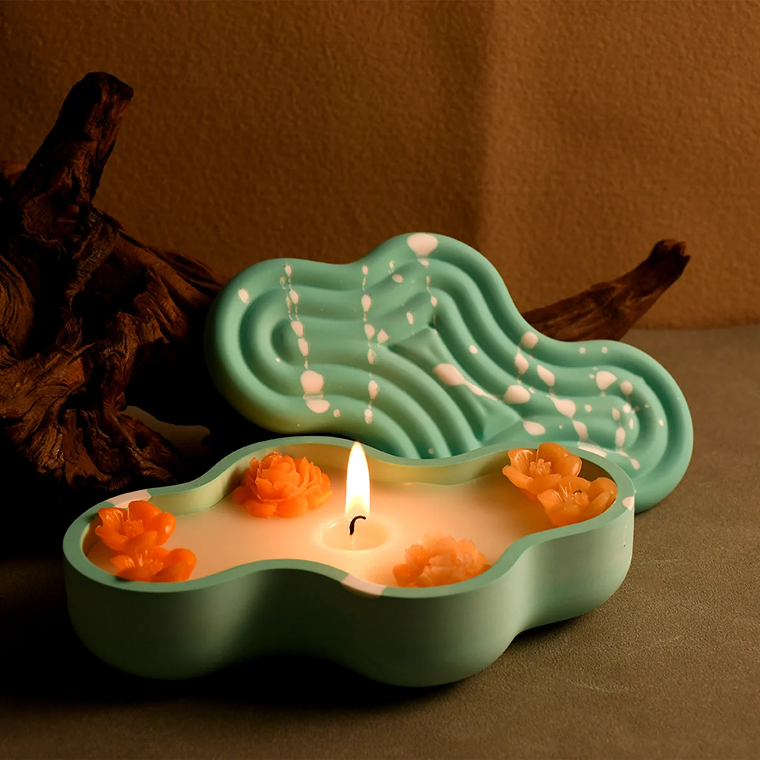 

Stripe Bow Pea Storage Box Silicone Mold Gypsum Aromatherapy Candle Making DIY Epoxy Resin Drop Glue Mold Home Decoration