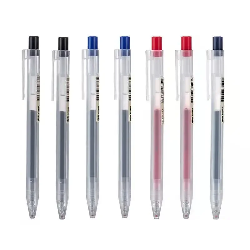 Imagem -04 - Mujis Estilo Imprensa Gel Ink Pen e Ballpoint Pen Box Case Voltar para Papelaria Escola Office Grupo Japão 10 Pcs Pcs