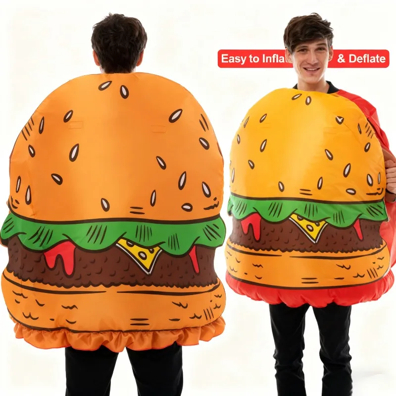 Disfraz de hamburguesa para fiestas | Traje compuesto de hamburguesa de esponja para eventos escolares y celebraciones de bares