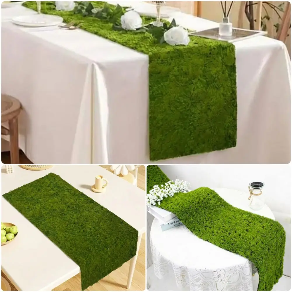 Green Artificial Grass Table Runner Width 30cm Scene Layout Moss Table Runner Length 120cm/180cm Turf Table Runner