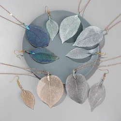 Unique Real Leaf Pendant Necklace Natural Leaf Electroplated Choker Chain Necklace For Women Men Jewelry Accessory Fashion