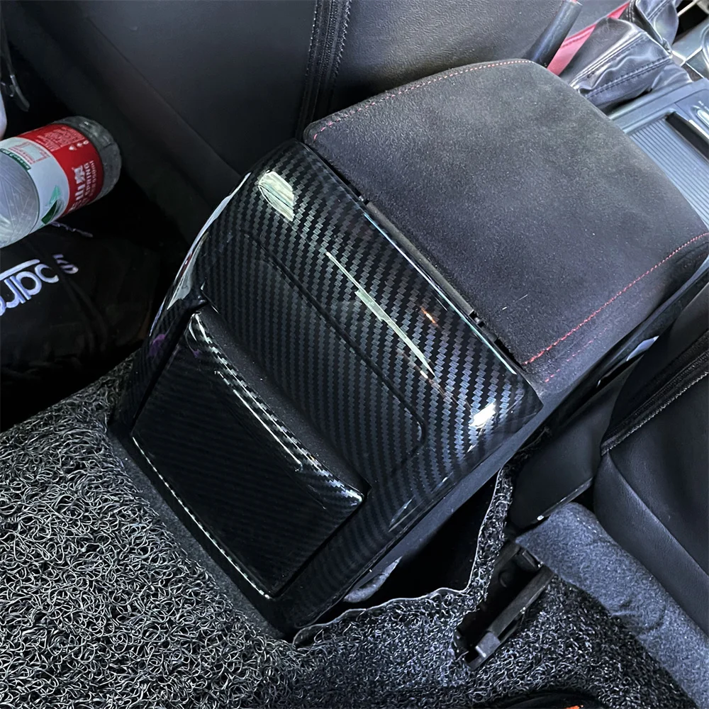 for Subaru WRX STI 2015 2016 2017 Car Accessories Rear Armrest AC Air Vent Cover Trim ABS Carbon Black 2pcs (Not Fit 2018 Model)