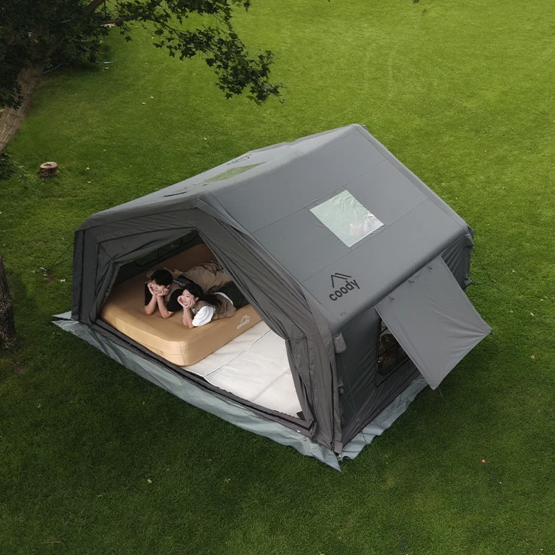

10.0 Air Tent-Gray Four Season Gonflable Glamping Cotton Easy Set Up Camping Luxury Large Outdoor Family Inflatable Tent