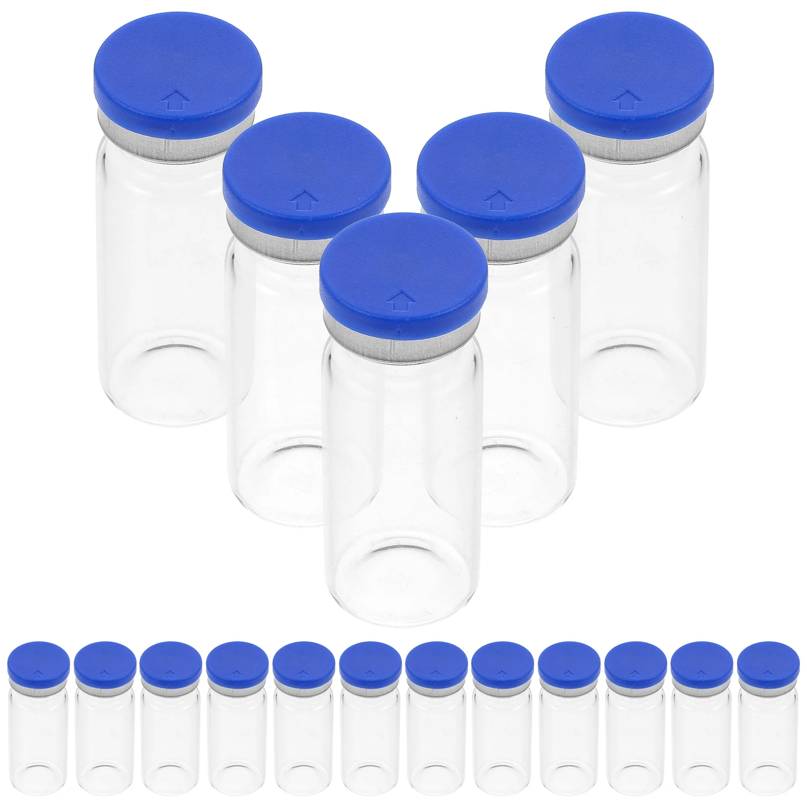 

20Pcs Transparent Vial Bottles Flat Bottom Glass Sample Storage Clear Science Bottles Cap Sealing Effect Vial Bottle