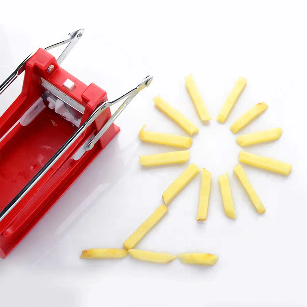 

Steel Potato Slicer Vegetable Cutter Chipper French Fry Maker For Kitchen French Fry Cutter Snack Bar Use Red