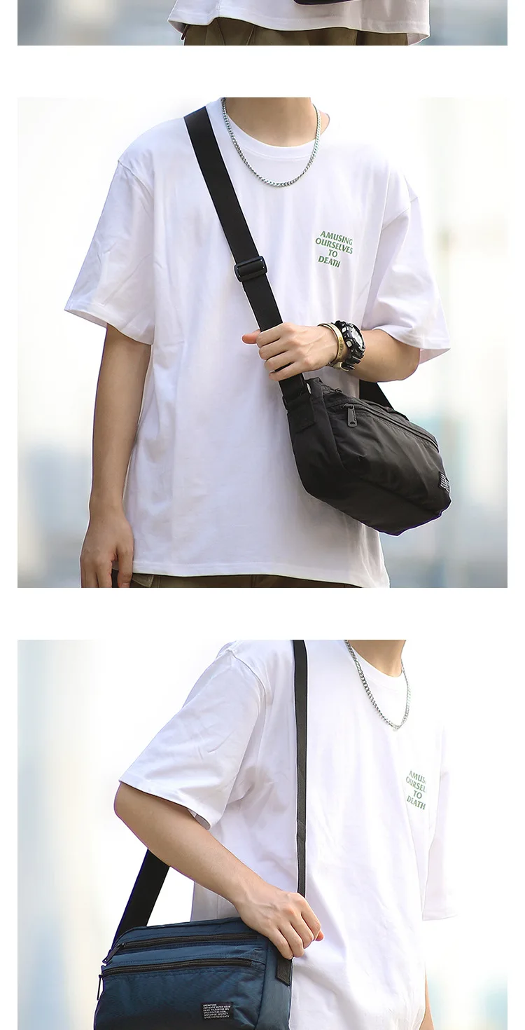 Minimalistische Crossbody-Umhängetasche für Herren, Japanisch Inspirierte Messenger-Tasche, Langlebig Wasserdicht, für Reisen & Täglichen Gebrauch, Unisex – Detail 3