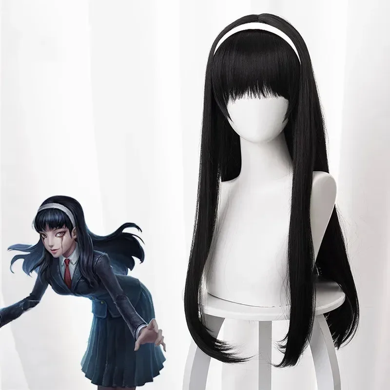 Kawakami Tomie Косплей Identity V Косплей Yidhra Длинный прямой черный парик Косплей Аниме Косплей Термостойкие синтетические парики ukh
