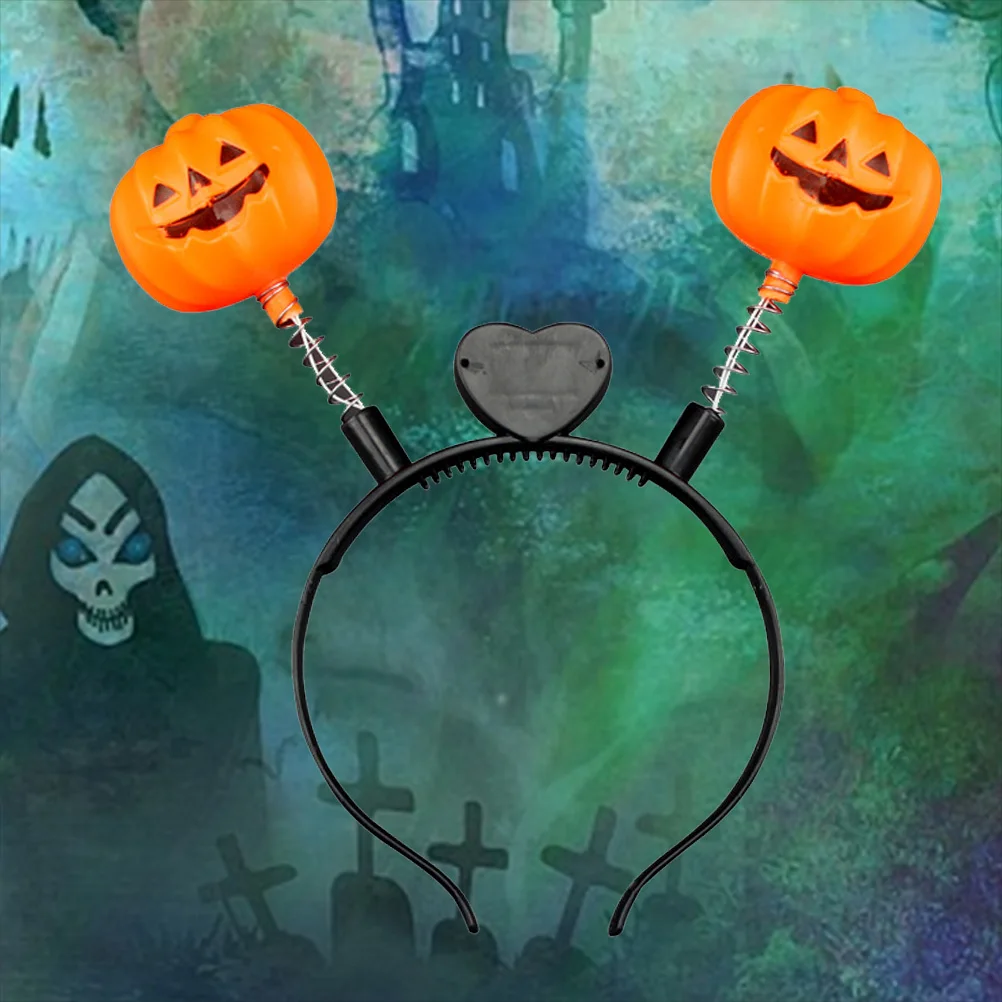 

LED Pumpkin Headb High powered Luminous Festive Hair Bopper One Size Fits Most Perfect for Halloween Masquerade Carnival
