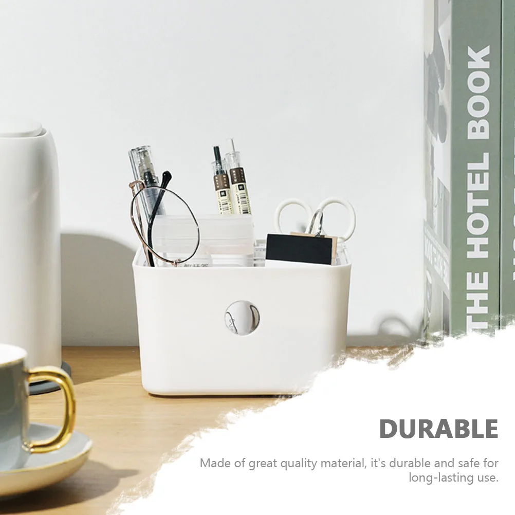 

1pc Cosmetics Storage Box Plastic Container Desktop Organizing Sundry Holder Portable Home Supply Clothes Box Durable Household