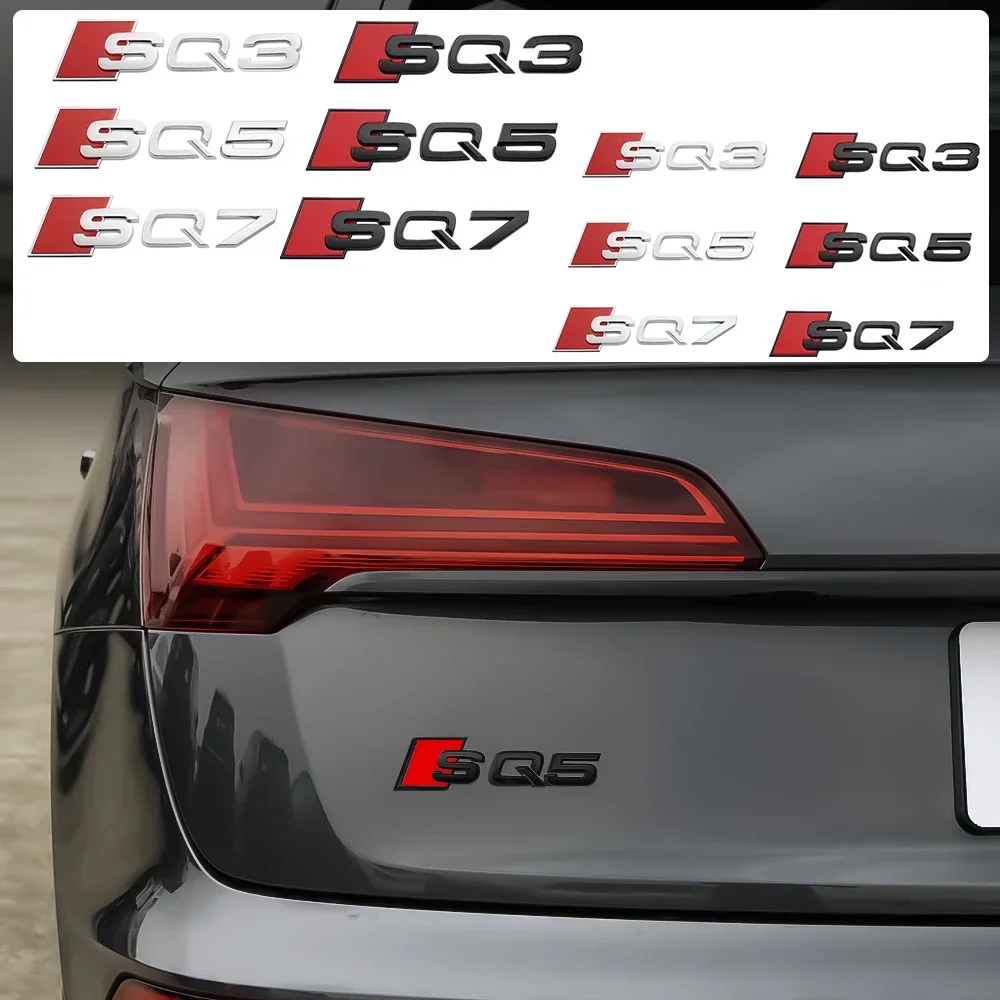 1Pcs Car Styling 3D ABS Sticker Fender Side Body Decoration Trunk Decal For Audi SQ3 SQ5 SQ7 RSQ3 RSQ5 RSQ7 Retrofit Label Badge