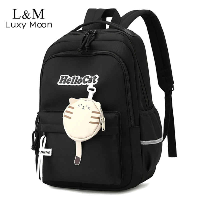 

Cute Travel Backpack Fashion Women Cat College Junior High School Bag Waterproof Large Capacity Students Rucksack Mochila XA815H