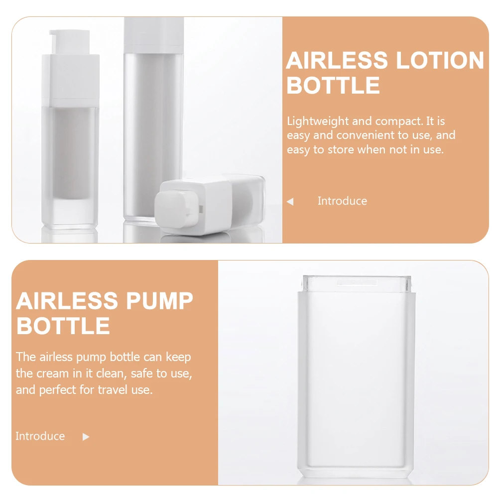 

4pcs Frosted Airless Pump Bottles 15ml Travel Toiletries Containers for Cream Lotion Cosmetics Essence Safe Durable Portable