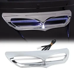 Motorcycle LED Light Batwing Front Fairing Vent Trim Accent Cover For Harley Touring Electra Street Glide 2014-2022