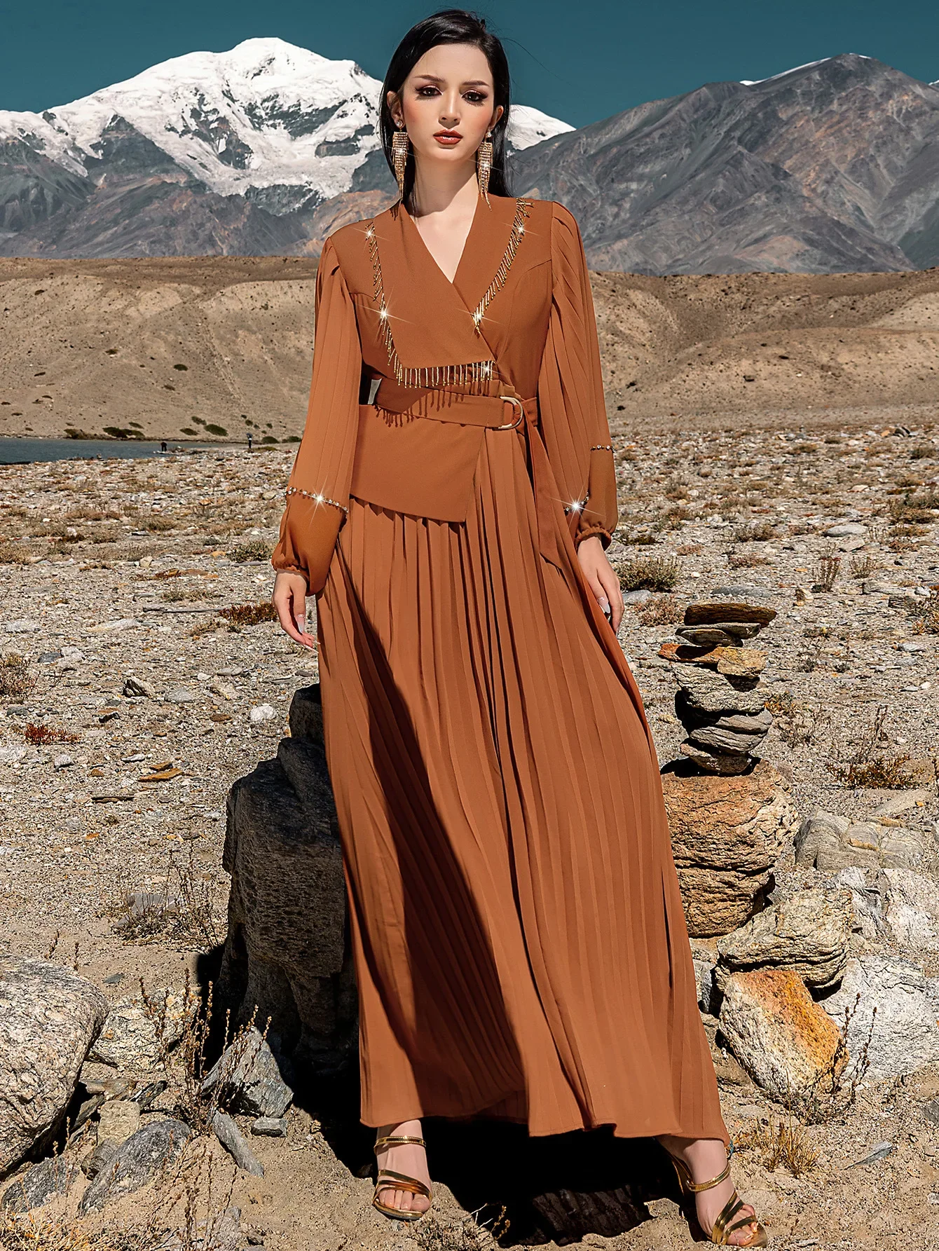 Mode femmes perles Maxi Robe élégante dubaï luxe Abaya Eid Djellaba Ramadan Islam vêtements marocain Caftan Femme Robe caftan