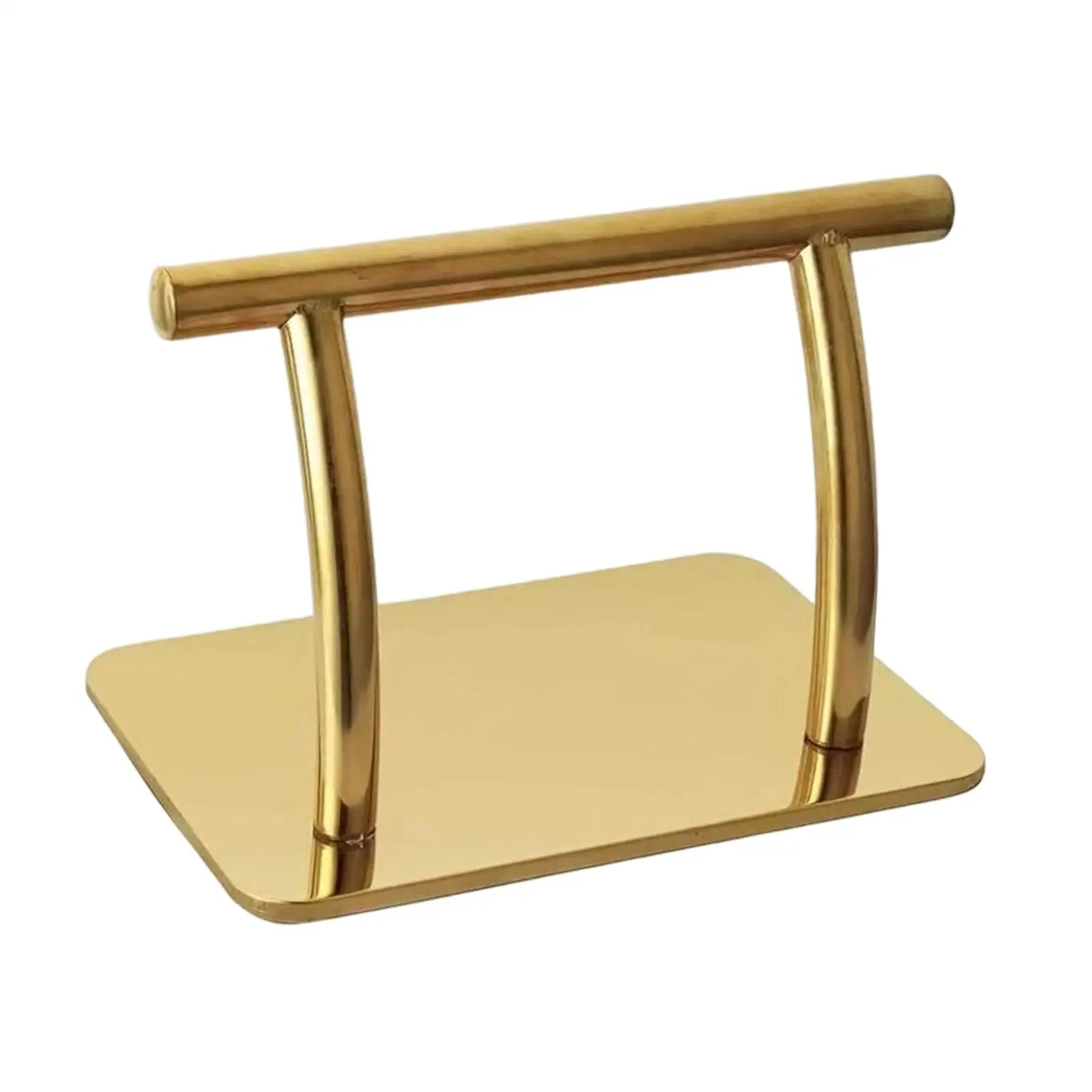 Salon Chair Foot Rest Gold Metal Floor Standing Movable Sturdy Ergonomic Footrest Pedal for Nail Hairdresser Shop SPA Beauty