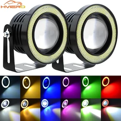2X 30W Car Driving DRL Fog Lights COB Angel Eyes 64/76/89mm Ambient Lamps Waterproof Daytime Running Bulb Headlight Auto Lamp