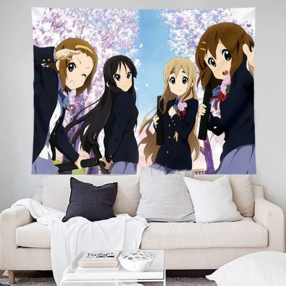 Light-On Mädchen Hintergrund Stoff zweidimensionale Mädchen Schlafzimmer Schlafsaal Dekoration Homestay Nachttisch Atmosphäre Anime Wandteppich