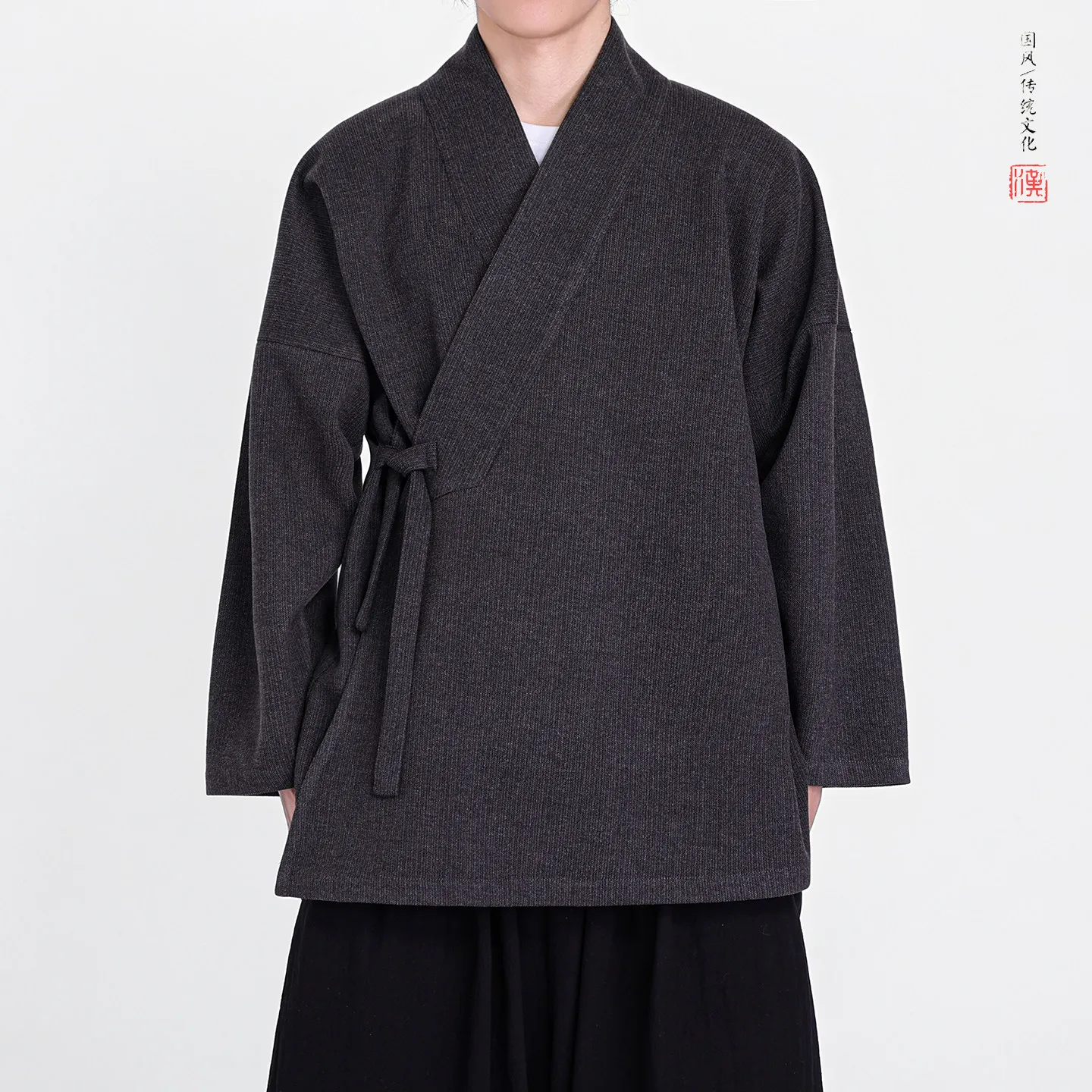 Hanfu Men's Traditional Chinese Long Sleeve Shirt Diagonal Closure Tang Dynasty Ancient Robe Tang Suit Inner Wear Taoist Costume