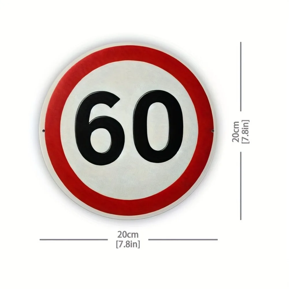 60thBirthdayAlu 1pc Retro Aluminum 60th Birthday Sign - 8x8 Inches, Multipurpose Home/Garage/Porch Hanging Decor, Ideal Gift