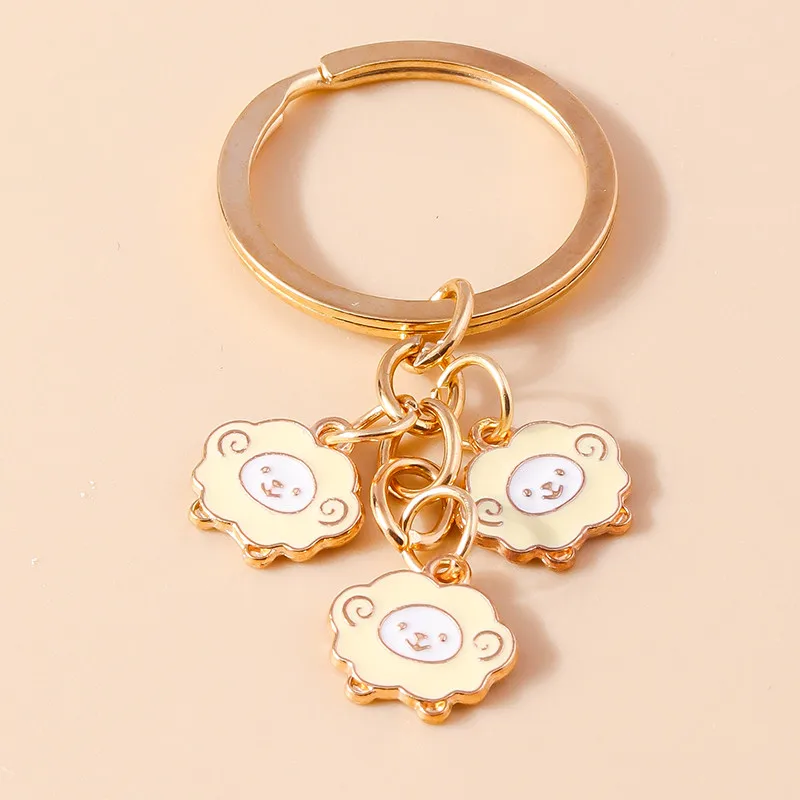 Aihua Niedlicher Emaille-Schaf-Schlüsselanhänger, Tier, Schaf, Ziege, Schlüsselanhänger, Anhänger für Autoschlüsselhalter, Frauen, Mädchen, Handtasche, Dekor, DIY-Schmuck – Detail 7