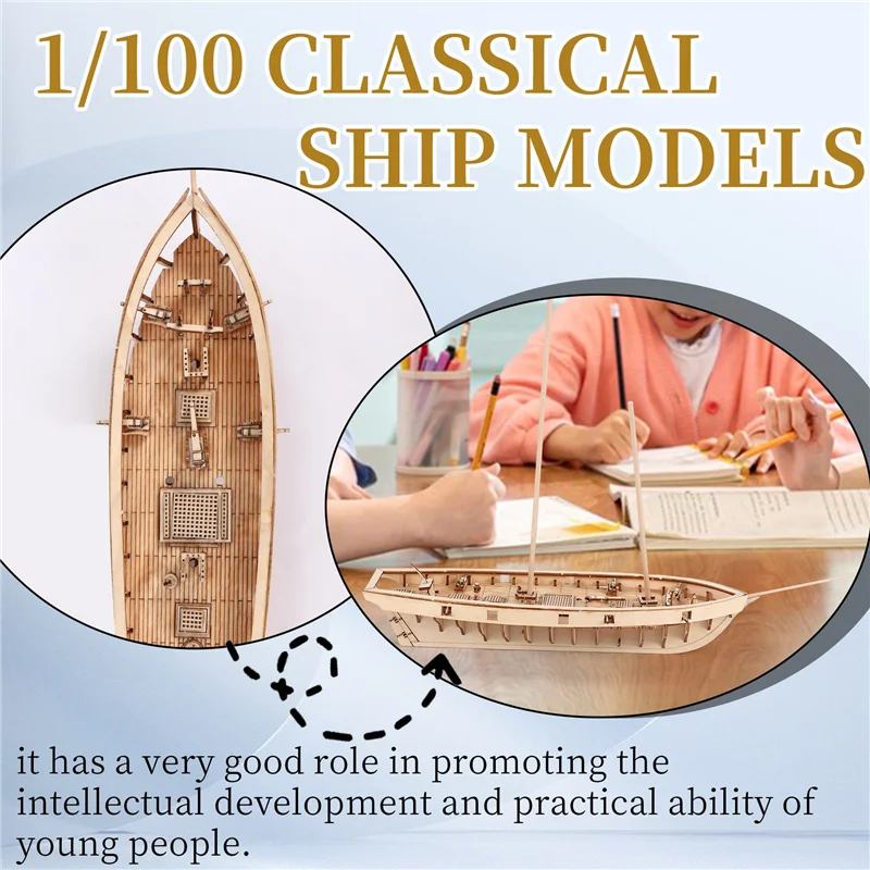 ABUM-DIY Ship Assembly Model Kits 1/100 Classical Ship Models Sailing Boats Scale Model Decoration Boat  For Kids Adults
