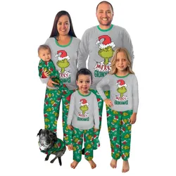 2024 New Christmas Family Party Home Parent-child Suit Printed Pajamas Long Sleeve Round Neck Regular Casual T-Shirt