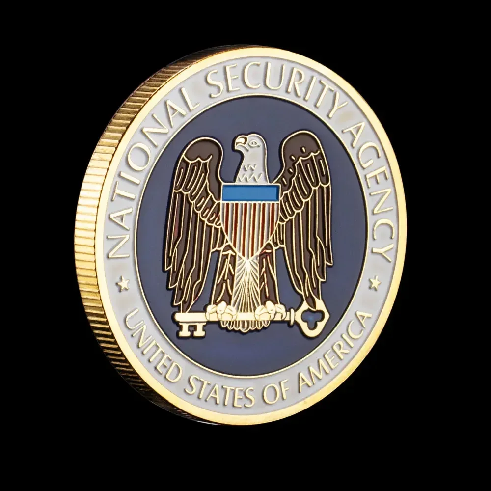 US Nationl Security Agency Great Seal of The US Souvenir Golden Plated Commemorative Coin Eagle Pattern Collectible Coin