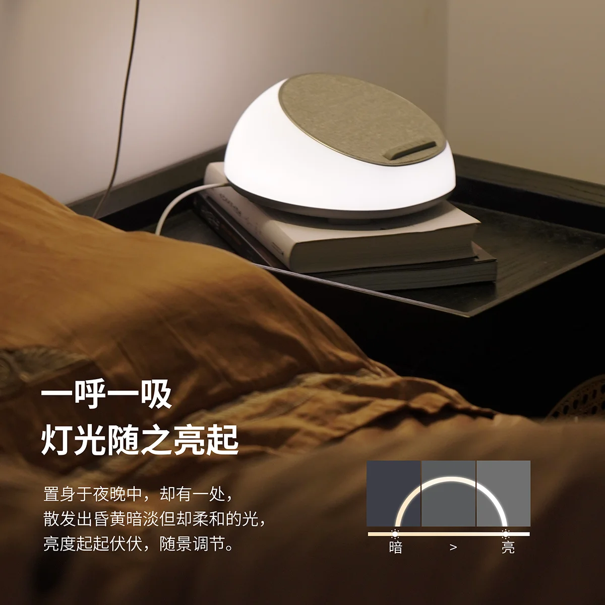 Wireless charging night light Bluetooth speaker bedroom bedside lamp atmosphere light birthday gift
