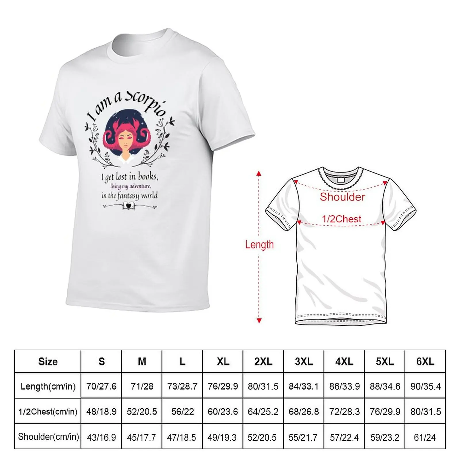 Scorpio Bookworm Fantasy Collection T-Shirt cheap stuff plain Blouse mens designer clothes