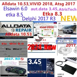 2024 Newest alldata10.53 software auto repair Alldata 2014 year autodata 3.45 vivid 2018.1 elsawin 6.0 etka 8.3 etka 8.5