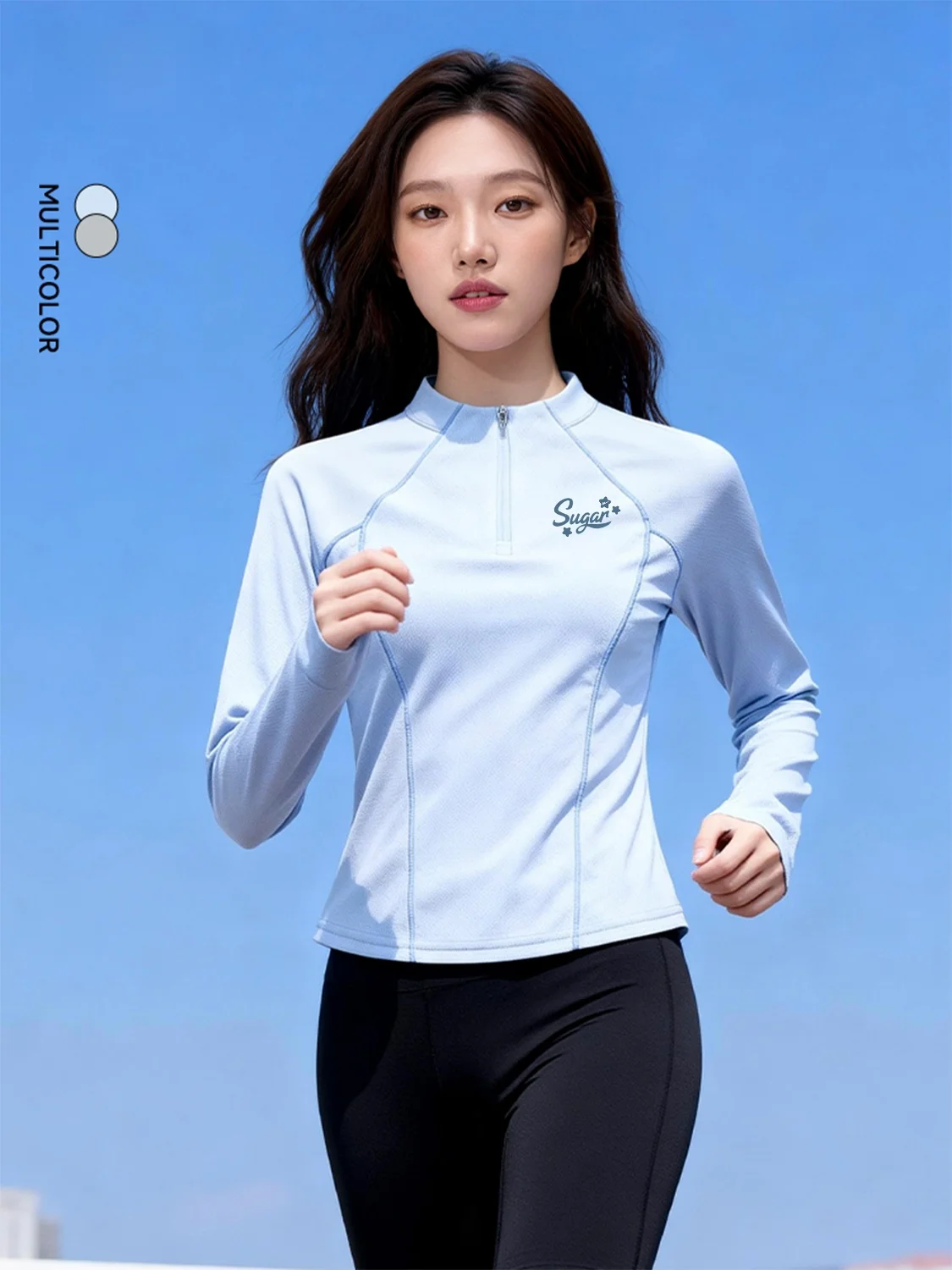 

Спортивная футболка HuiLi для активного отдыха и бега по горам, быстросохнущая, с длинным рукавом, весна-осень, с открытым передом, облегающая, быстросохнущая