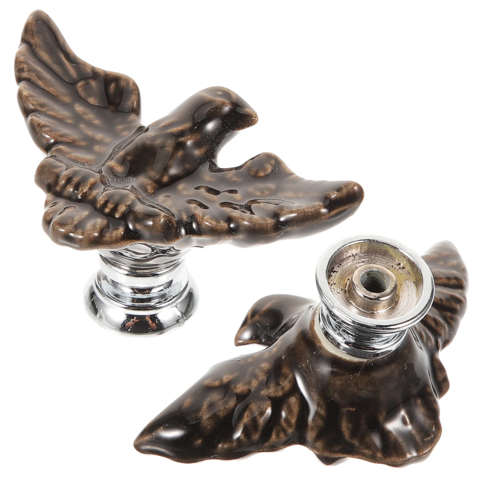 

2Pcs Vintage Eagle Ceramic Knob Single Hole Cabinet Handle for Drawer Dresser Wardrobe Cupboard Closet Decorative Hardware