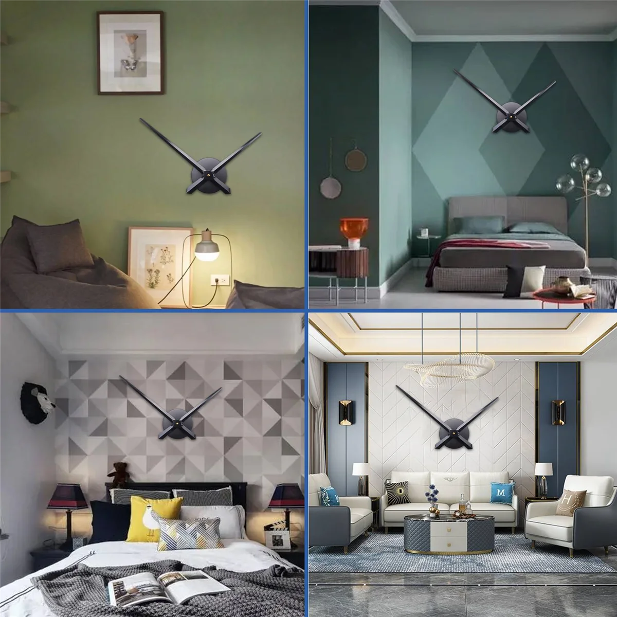 Innovative! 3D Clock Hands,DIY Large Clock Movement Mechanism Needles,Wall Accessories Part Replacement,Black