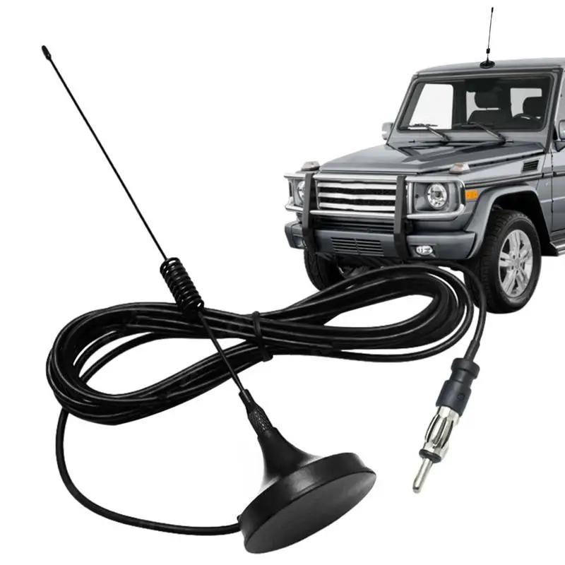 3M Car Antenna Black AM/FM Radio Antenna With Magnet Base Auto Antenna Replacement Improve Receiving Range Signal Enhancement