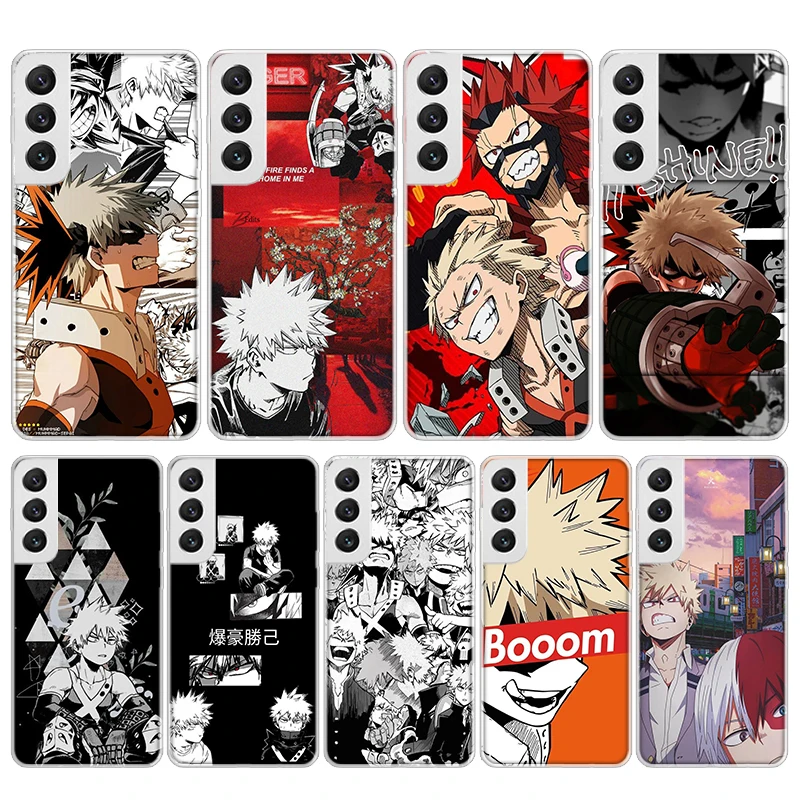 MHA Bakugou Katsuki Soft Phone Case For Samsung Galaxy S24 S23 S22 Ultra S21 Plus S20 FE S10 Lite S9 S8 + S10E Pattern Capa