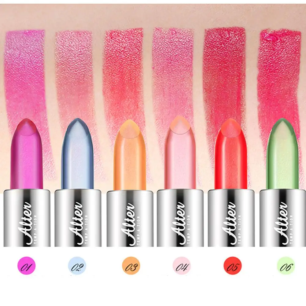 Aloe Vera Color Changing Lipstick Moisturizing Magic Jelly Lip Gloss Non-stick Cup Temperature-Activated Lip Balm Lips Make UP