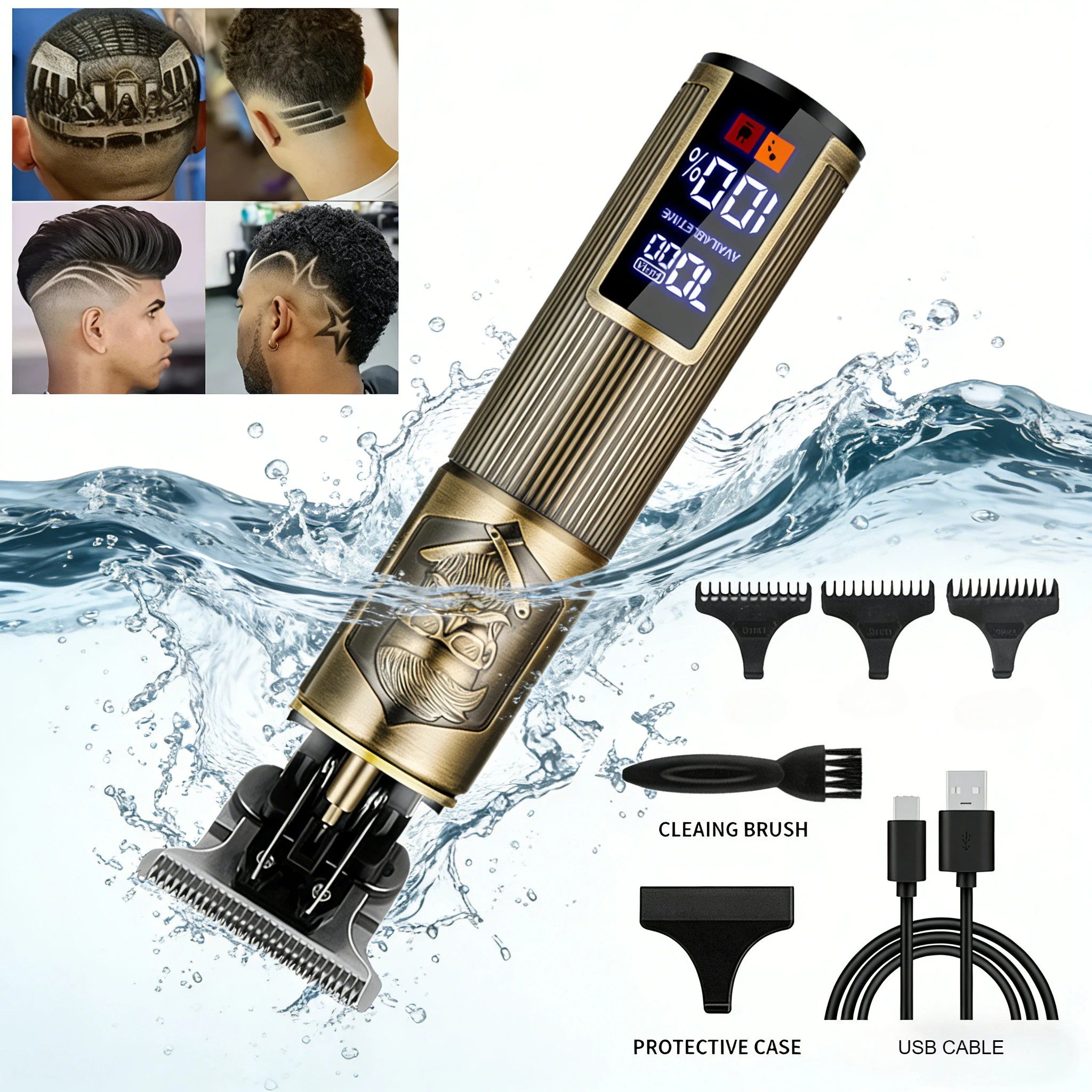 

Электрическая машинка для стрижки волос 2026, беспроводная профессиональная машинка для стрижки, триммер для мужчин, бритва для бороды, легкая в использовании