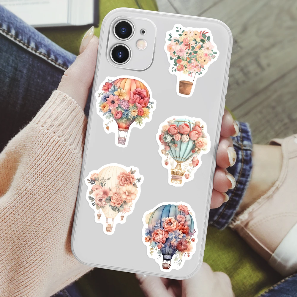Watercolor Flower Balloon Stickers DIY Kids Gift Decal for Laptop Phone Scrapbook Luggage Decorative Bottle Graffiti Waterproof
