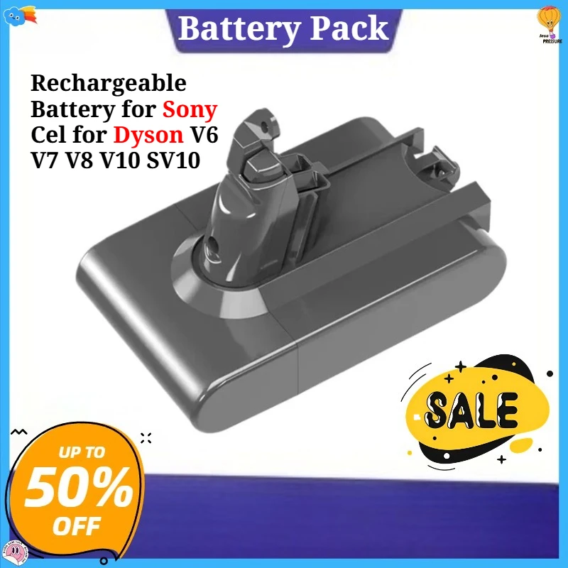 

Rechargeable Battery for Sony Cel for Dyson V6 V7 V8 V10 SV10 SV11 SV12 SV09 Vacuum Cleaner Battery DC58 8000mAh Battery