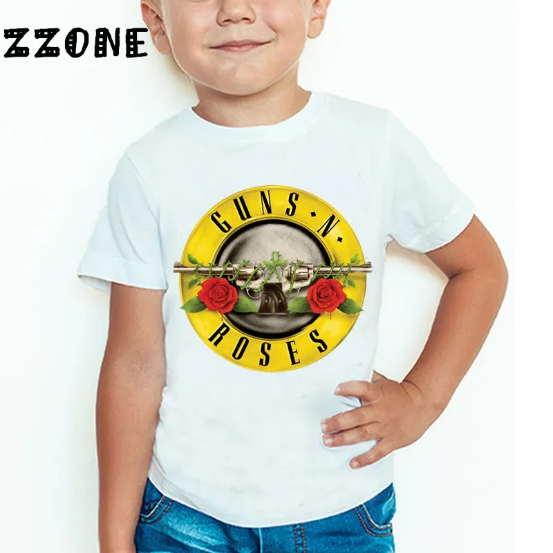 

Hot Sale Rock Band Gun N Roses Print Children's T shirt Boys and Girls Kpop Music Summer Short Sleeve Tops Kids Casual Clothes