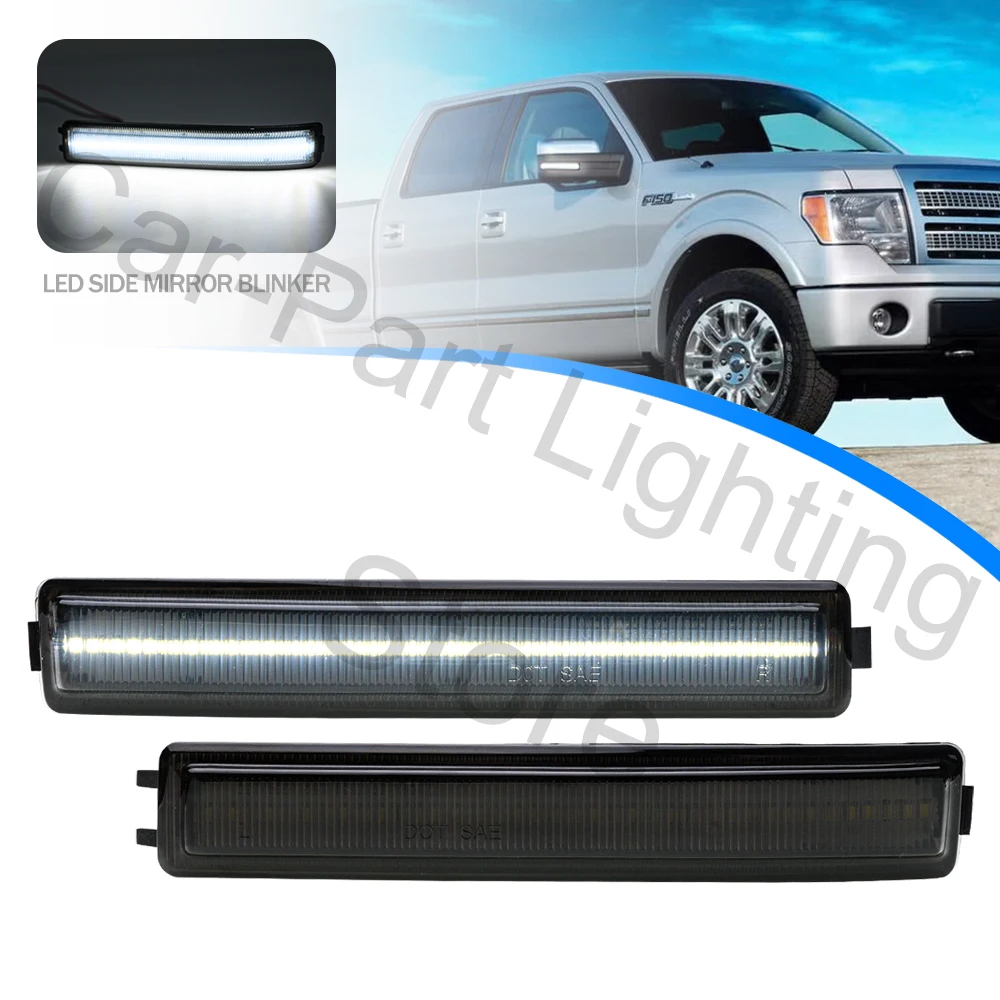 

2X Clear Led Turn Signal Light For 2009-2014 Ford F150 Lincoln Mark LT Side Mirror Indicator Lamps Rearviewer